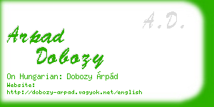 arpad dobozy business card